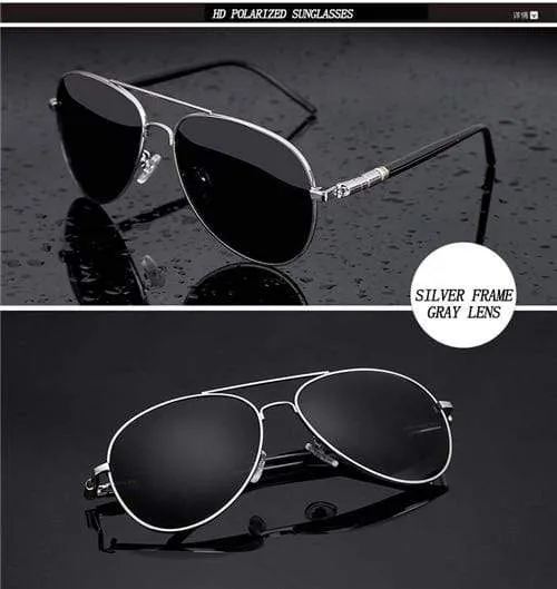 Aviation Metal Frame Quality Übergroße Spring Leg Alloy Herren Sonnenbrillen Polarized Brand Design Pilot Männliche Sonnenbrillen Fahren