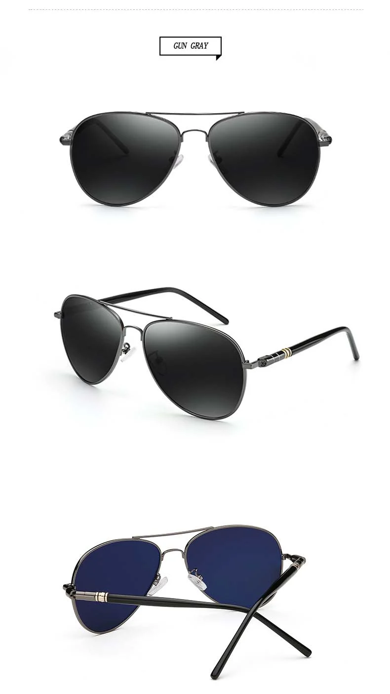 Aviation Metal Frame Quality Übergroße Spring Leg Alloy Herren Sonnenbrillen Polarized Brand Design Pilot Männliche Sonnenbrillen Fahren