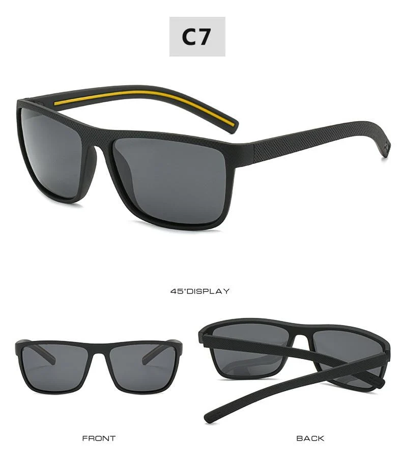 Polarisierte Sonnenbrille für Männer Kunststoff Oculos de Sol Herrenmode Square Driving Eyewear Travel Sun Glass