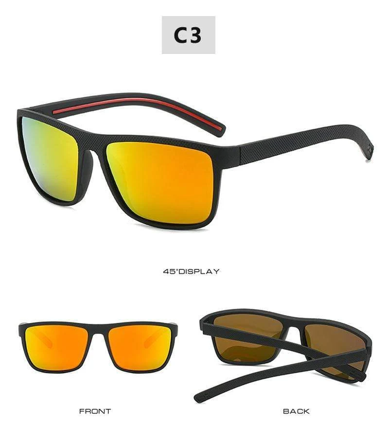 Polarisierte Sonnenbrille für Männer Kunststoff Oculos de Sol Herrenmode Square Driving Eyewear Travel Sun Glass