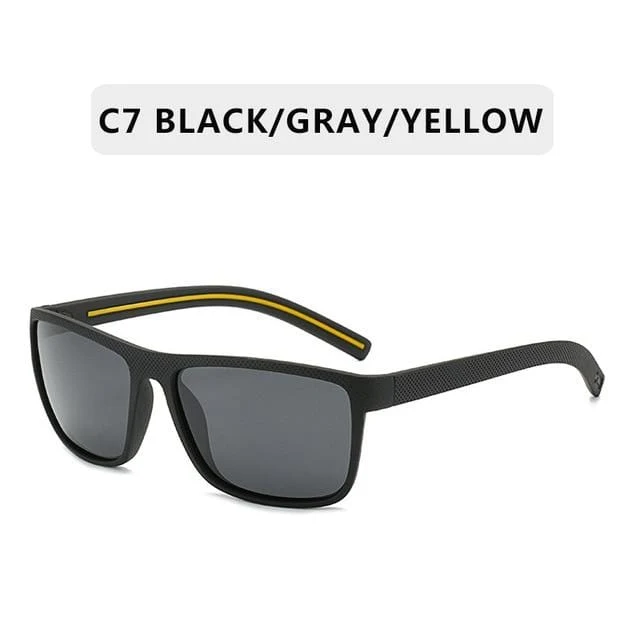 Polarisierte Sonnenbrille für Männer Kunststoff Oculos de Sol Herrenmode Square Driving Eyewear Travel Sun Glass