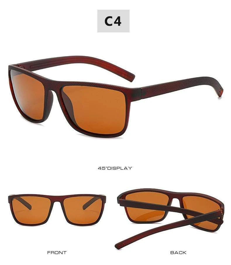 Polarisierte Sonnenbrille für Männer Kunststoff Oculos de Sol Herrenmode Square Driving Eyewear Travel Sun Glass