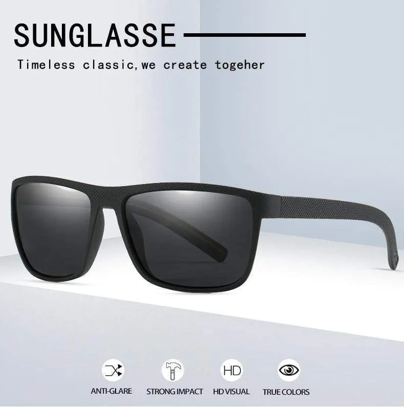 Polarisierte Sonnenbrille für Männer Kunststoff Oculos de Sol Herrenmode Square Driving Eyewear Travel Sun Glass