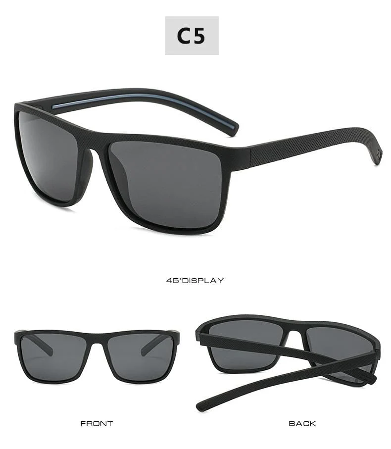 Polarisierte Sonnenbrille für Männer Kunststoff Oculos de Sol Herrenmode Square Driving Eyewear Travel Sun Glass
