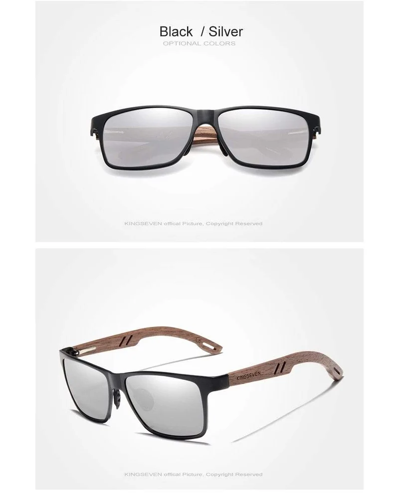 Holz Sonnenbrille für Herren, polarisierte Sonnenbrille aus Holz für Damen, verspiegelte Gläser, handgefertigt, modisch, UV400, Brillenzubehör
