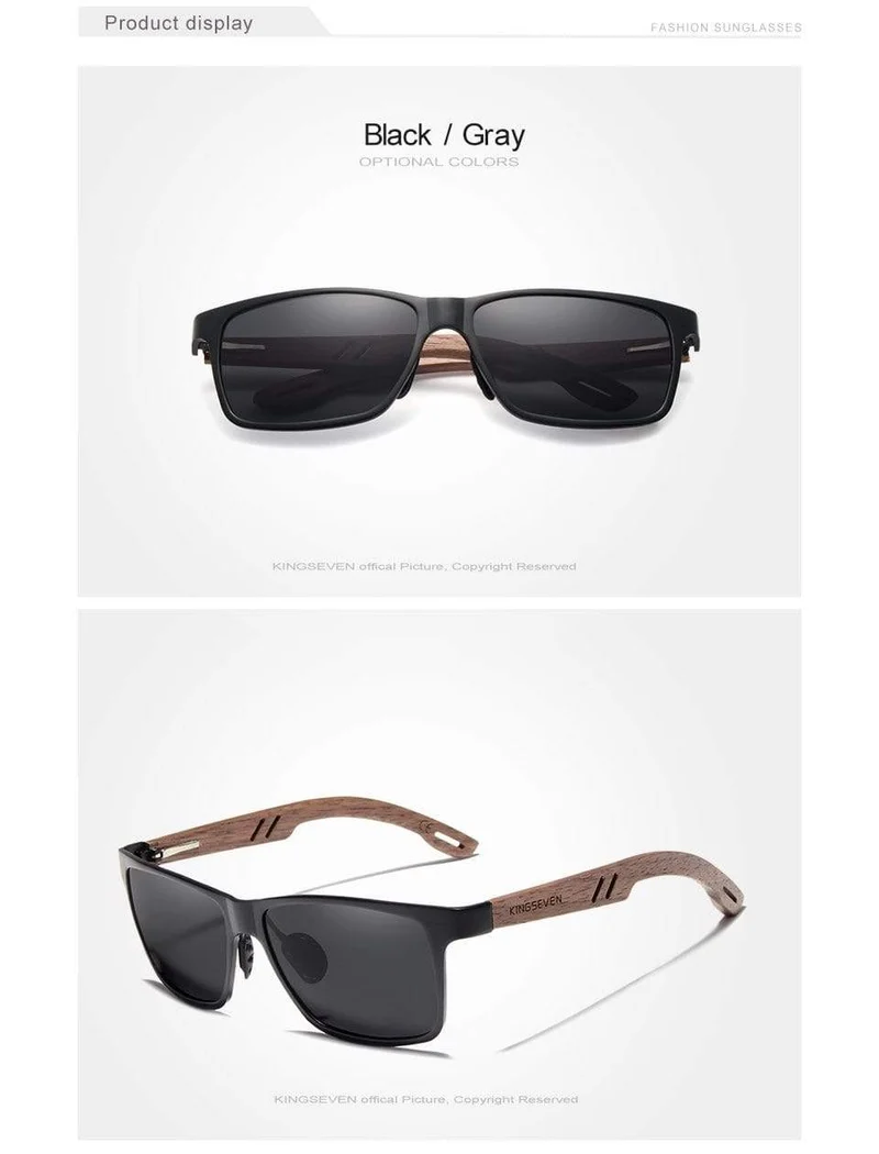 Holz Sonnenbrille für Herren, polarisierte Sonnenbrille aus Holz für Damen, verspiegelte Gläser, handgefertigt, modisch, UV400, Brillenzubehör