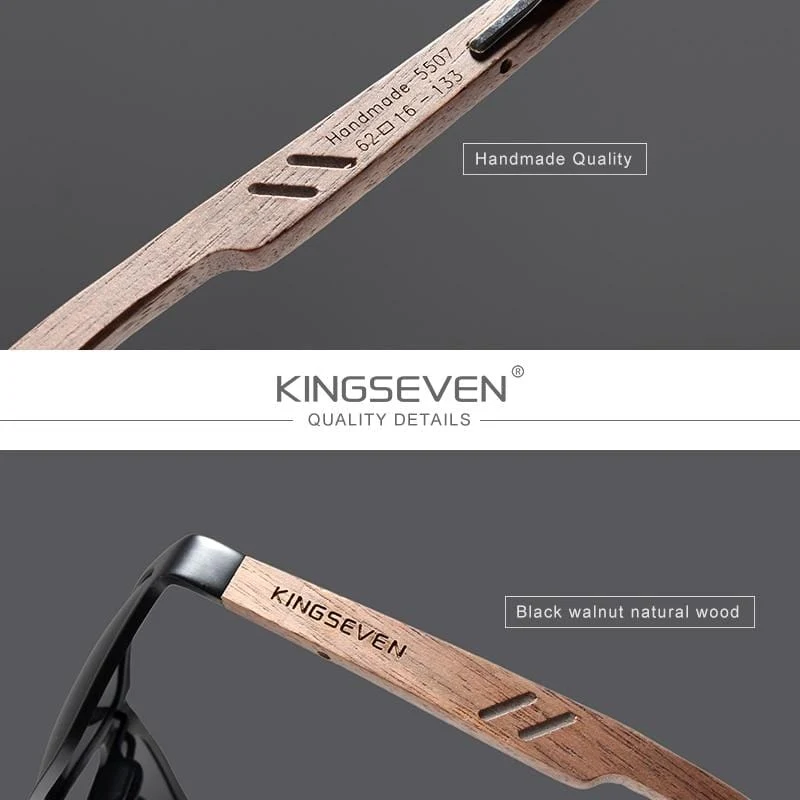 Holz Sonnenbrille für Herren, polarisierte Sonnenbrille aus Holz für Damen, verspiegelte Gläser, handgefertigt, modisch, UV400, Brillenzubehör