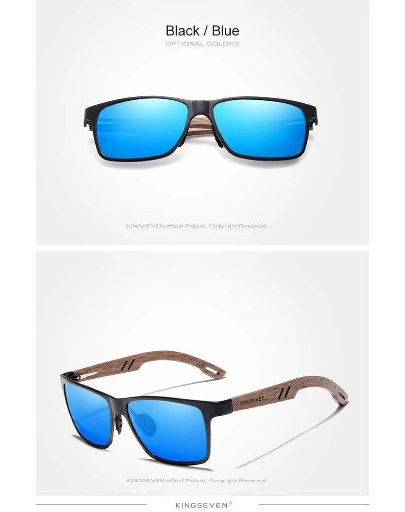 Holz Sonnenbrille für Herren, polarisierte Sonnenbrille aus Holz für Damen, verspiegelte Gläser, handgefertigt, modisch, UV400, Brillenzubehör