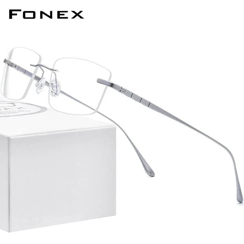 Titan Brille Rahmen Männer Randlos Verschreibungspflichtige Quadrat Brille 2021 Frauen Rahmenlose Myopie Optische Brille 8555