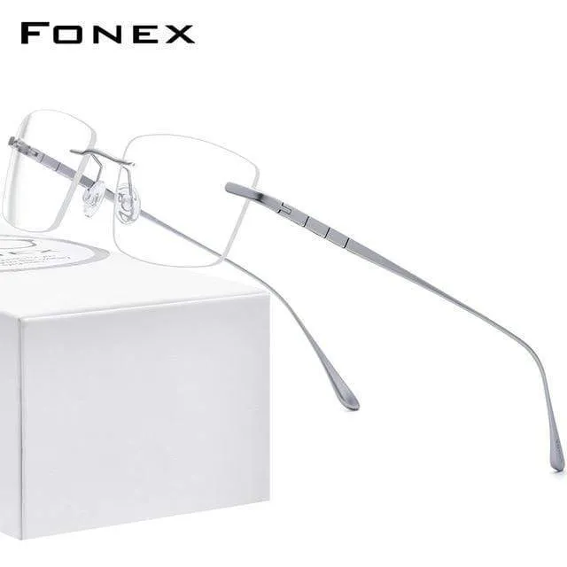 Titan Brille Rahmen Männer Randlos Verschreibungspflichtige Quadrat Brille 2021 Frauen Rahmenlose Myopie Optische Brille 8555