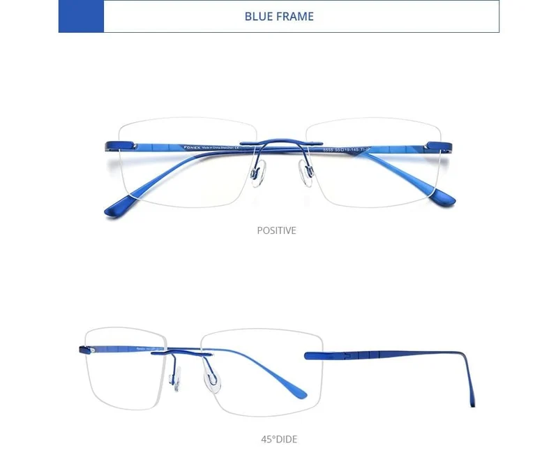 Titan Brille Rahmen Männer Randlos Verschreibungspflichtige Quadrat Brille 2021 Frauen Rahmenlose Myopie Optische Brille 8555
