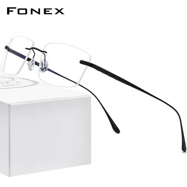Titan Brille Rahmen Männer Randlos Verschreibungspflichtige Quadrat Brille 2021 Frauen Rahmenlose Myopie Optische Brille 8555