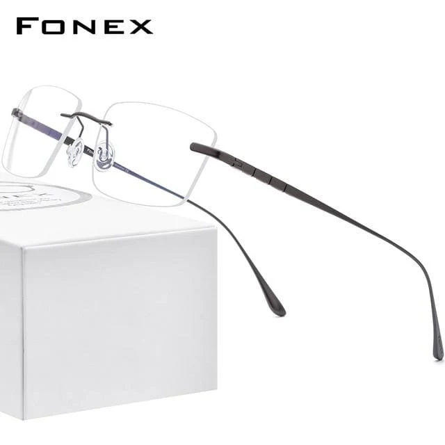 Titan Brille Rahmen Männer Randlos Verschreibungspflichtige Quadrat Brille 2021 Frauen Rahmenlose Myopie Optische Brille 8555