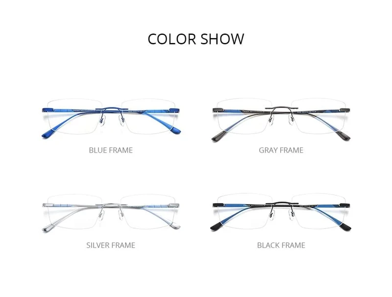 Titan Brille Rahmen Männer Randlos Verschreibungspflichtige Quadrat Brille 2021 Frauen Rahmenlose Myopie Optische Brille 8555