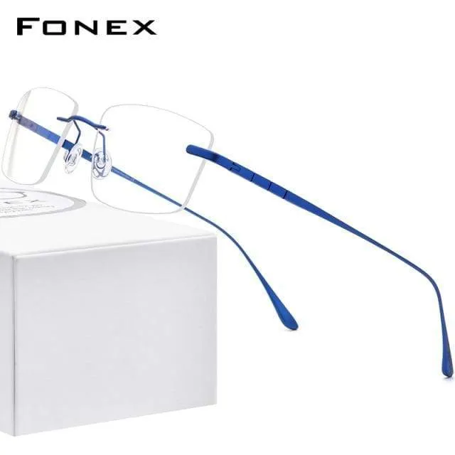 Titan Brille Rahmen Männer Randlos Verschreibungspflichtige Quadrat Brille 2021 Frauen Rahmenlose Myopie Optische Brille 8555