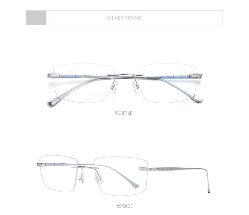 Titan Brille Rahmen Männer Randlos Verschreibungspflichtige Quadrat Brille 2021 Frauen Rahmenlose Myopie Optische Brille 8555