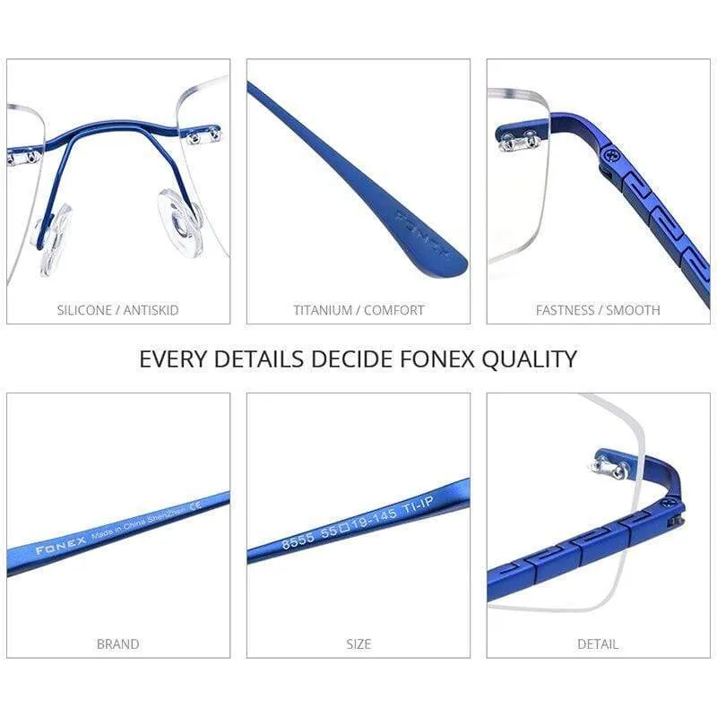 Titan Brille Rahmen Männer Randlos Verschreibungspflichtige Quadrat Brille 2021 Frauen Rahmenlose Myopie Optische Brille 8555