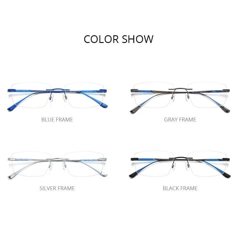 Titan Brille Rahmen Männer Randlos Verschreibungspflichtige Quadrat Brille 2021 Frauen Rahmenlose Myopie Optische Brille 8555