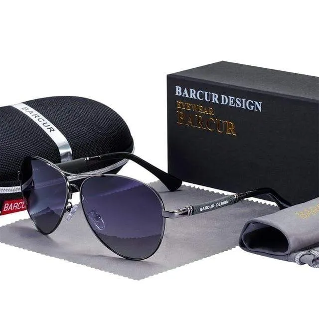 Design Sonnenbrille aus Titanlegierung, polarisierte Sonnenbrille für Herren und Damen, Pilotenbrille mit Farbverlauf, verspiegelte Sonnenbrillen, Oculos de Sol