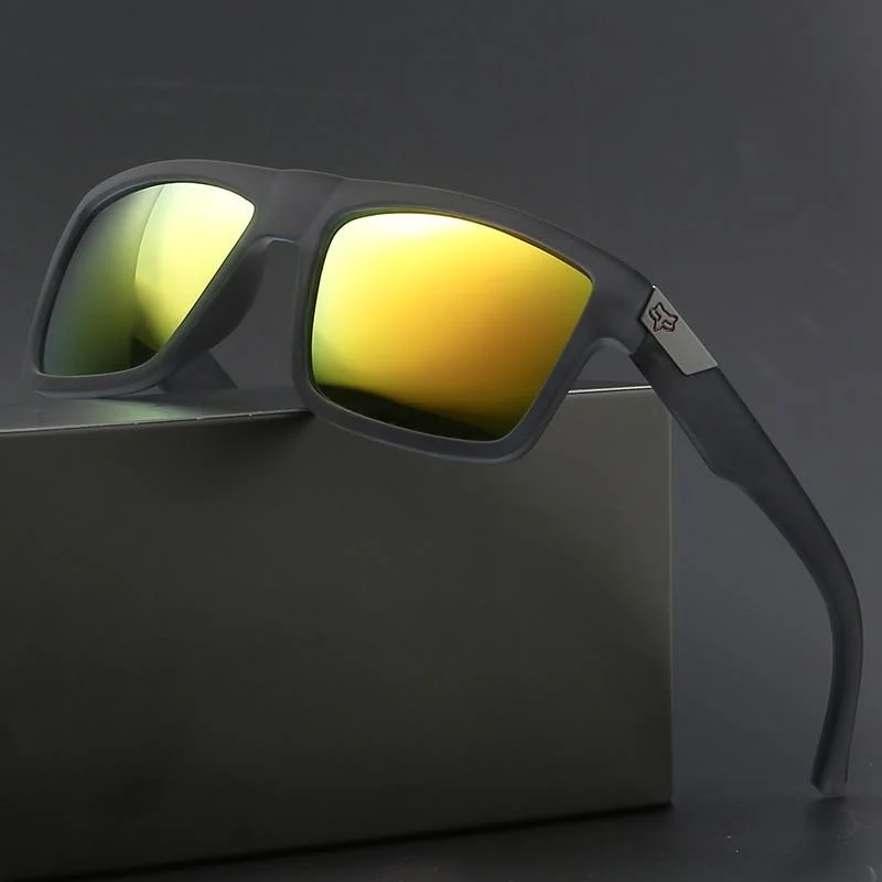 Quadratische übergroße Sonnenbrille für Herren und Damen im europäischen und amerikanischen Stil, für Sport und Outdoor, bunt, reflektierende Sonnenbrille, UV400