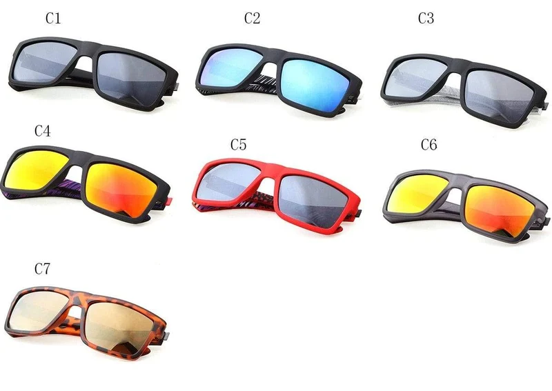 Quadratische übergroße Sonnenbrille für Herren und Damen im europäischen und amerikanischen Stil, für Sport und Outdoor, bunt, reflektierende Sonnenbrille, UV400