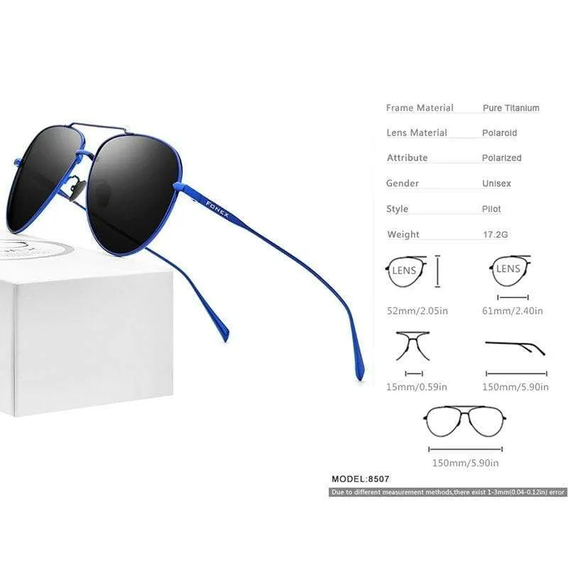 Polarisierte Sonnenbrille aus reinem Titan für Herren, für den Flugsport, Sonnenbrille für Herren, Neu, fürs Autofahren im Freien, Aviador, UV400-Schutz, 8507