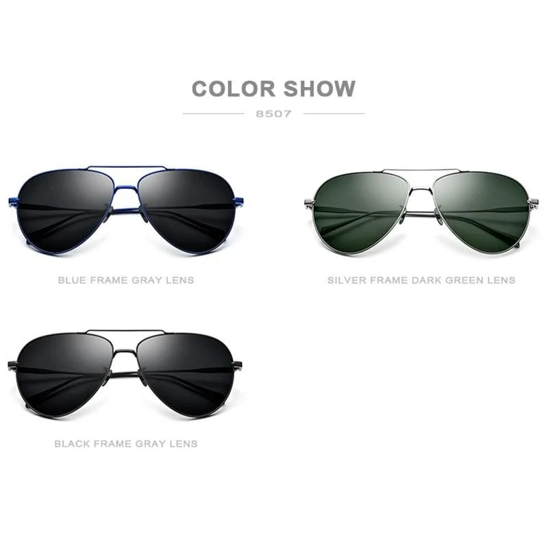 Polarisierte Sonnenbrille aus reinem Titan für Herren, für den Flugsport, Sonnenbrille für Herren, Neu, fürs Autofahren im Freien, Aviador, UV400-Schutz, 8507