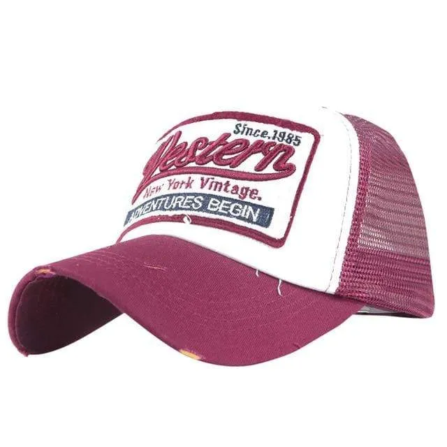 Bestickte Sommermütze Mesh Hüte für Männer Frauen Casual Hüte Hip Hop Baseballmützen Modetrends Print Sombrero