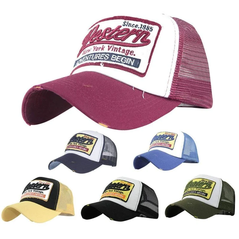 Bestickte Sommermütze Mesh Hüte für Männer Frauen Casual Hüte Hip Hop Baseballmützen Modetrends Print Sombrero