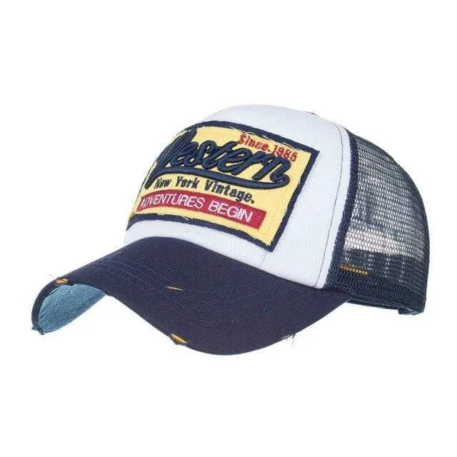 Bestickte Sommermütze Mesh Hüte für Männer Frauen Casual Hüte Hip Hop Baseballmützen Modetrends Print Sombrero