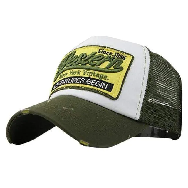Bestickte Sommermütze Mesh Hüte für Männer Frauen Casual Hüte Hip Hop Baseballmützen Modetrends Print Sombrero