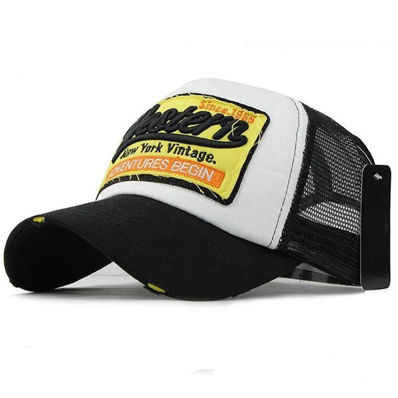 Bestickte Sommermütze Mesh Hüte für Männer Frauen Casual Hüte Hip Hop Baseballmützen Modetrends Print Sombrero