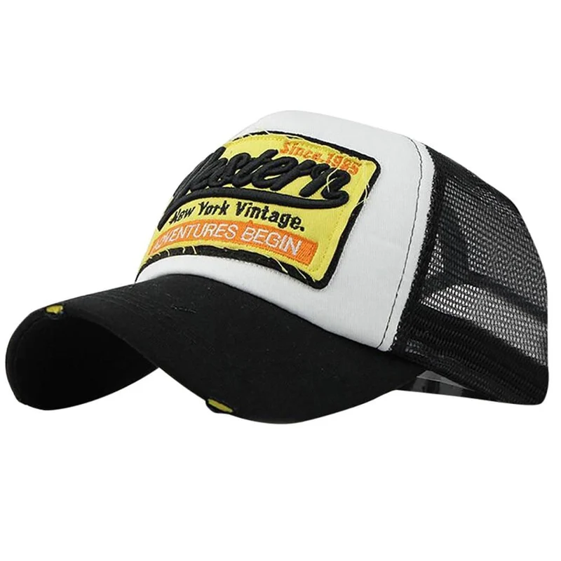 Bestickte Sommermütze Mesh Hüte für Männer Frauen Casual Hüte Hip Hop Baseballmützen Modetrends Print Sombrero
