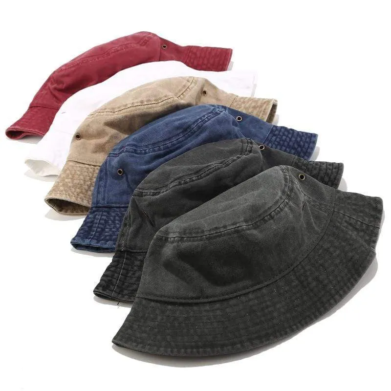 Fischer Hut Panama Denim Eimer Hüte Outdoor Männer Frauen Gewaschen Baumwolle Eimer Kappe Mode Hip Hop Gorros Bob Hut