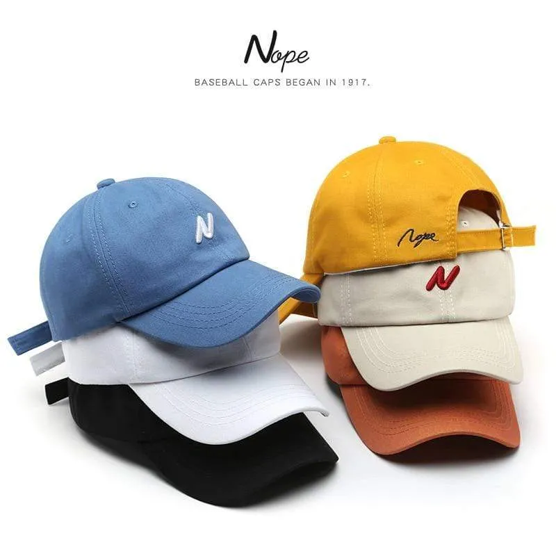 Lässige Baseballkappe für Damen und Herren, modische N-Stickerei, Sommer-Visierkappe, Jungen- und Mädchen-Baumwoll-Hysteresenhut, Casquette