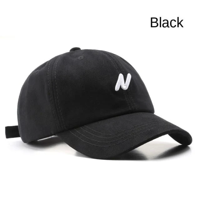 Lässige Baseballkappe für Damen und Herren, modische N-Stickerei, Sommer-Visierkappe, Jungen- und Mädchen-Baumwoll-Hysteresenhut, Casquette