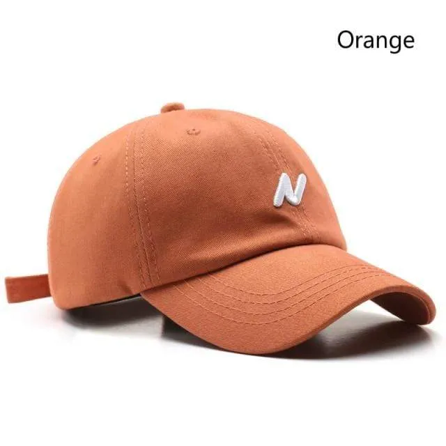 Lässige Baseballkappe für Damen und Herren, modische N-Stickerei, Sommer-Visierkappe, Jungen- und Mädchen-Baumwoll-Hysteresenhut, Casquette