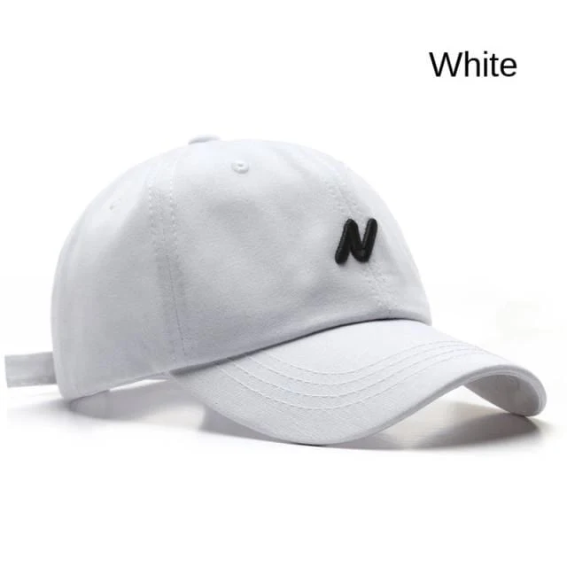 Lässige Baseballkappe für Damen und Herren, modische N-Stickerei, Sommer-Visierkappe, Jungen- und Mädchen-Baumwoll-Hysteresenhut, Casquette