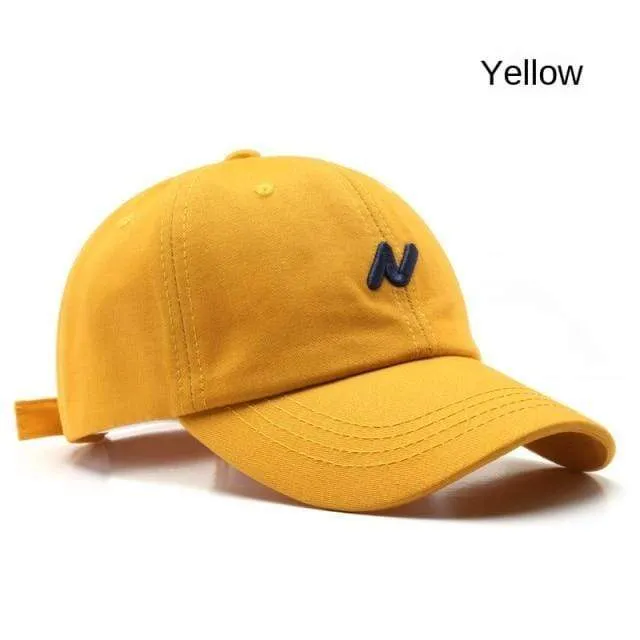 Lässige Baseballkappe für Damen und Herren, modische N-Stickerei, Sommer-Visierkappe, Jungen- und Mädchen-Baumwoll-Hysteresenhut, Casquette