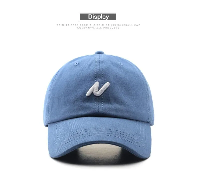 Lässige Baseballkappe für Damen und Herren, modische N-Stickerei, Sommer-Visierkappe, Jungen- und Mädchen-Baumwoll-Hysteresenhut, Casquette