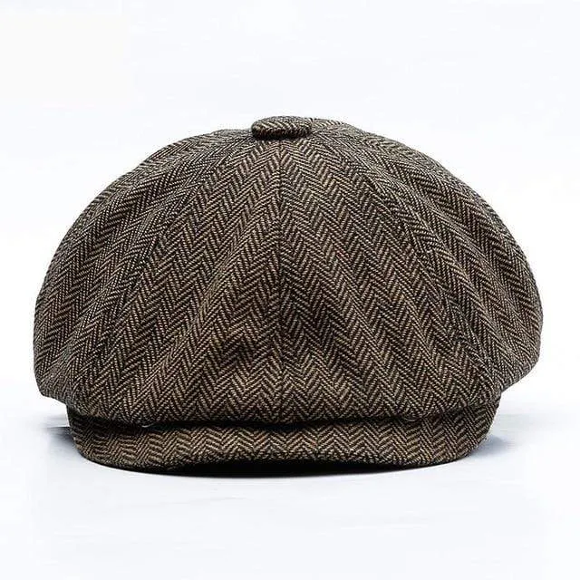 Unisex Herbst Winter Newsboy Caps Männer und Frauen Warm Tweed Achteck Hut für männliche Detektivhüte Retro Flat Caps Chapeau