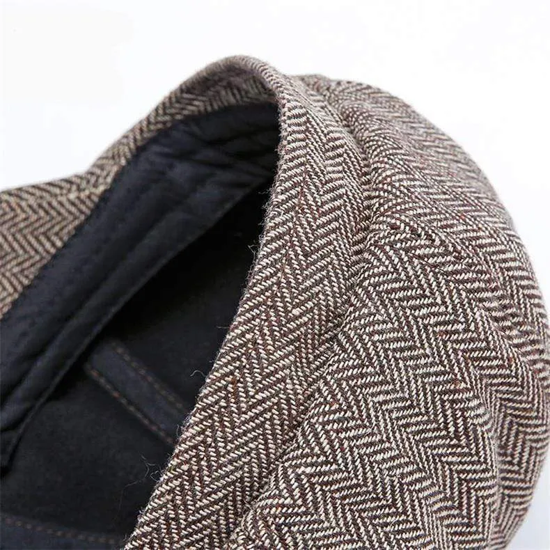 Unisex Herbst Winter Newsboy Caps Männer und Frauen Warm Tweed Achteck Hut für männliche Detektivhüte Retro Flat Caps Chapeau