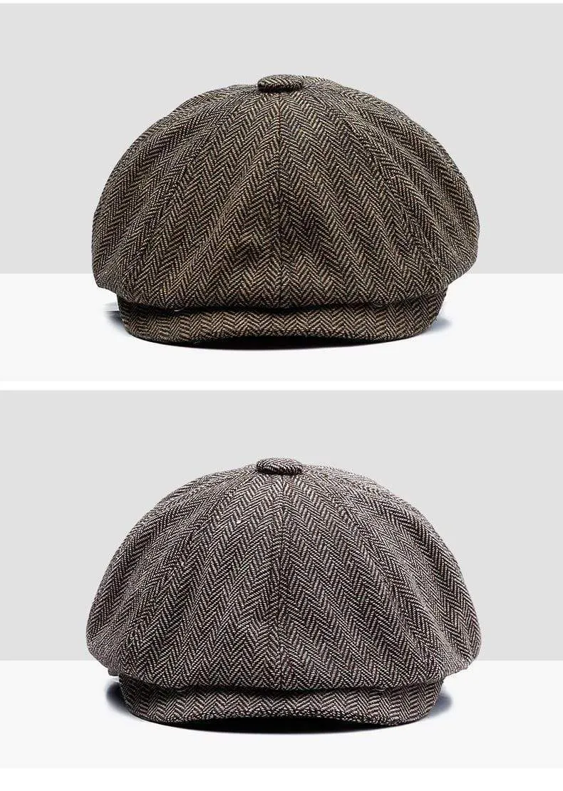 Unisex Herbst Winter Newsboy Caps Männer und Frauen Warm Tweed Achteck Hut für männliche Detektivhüte Retro Flat Caps Chapeau