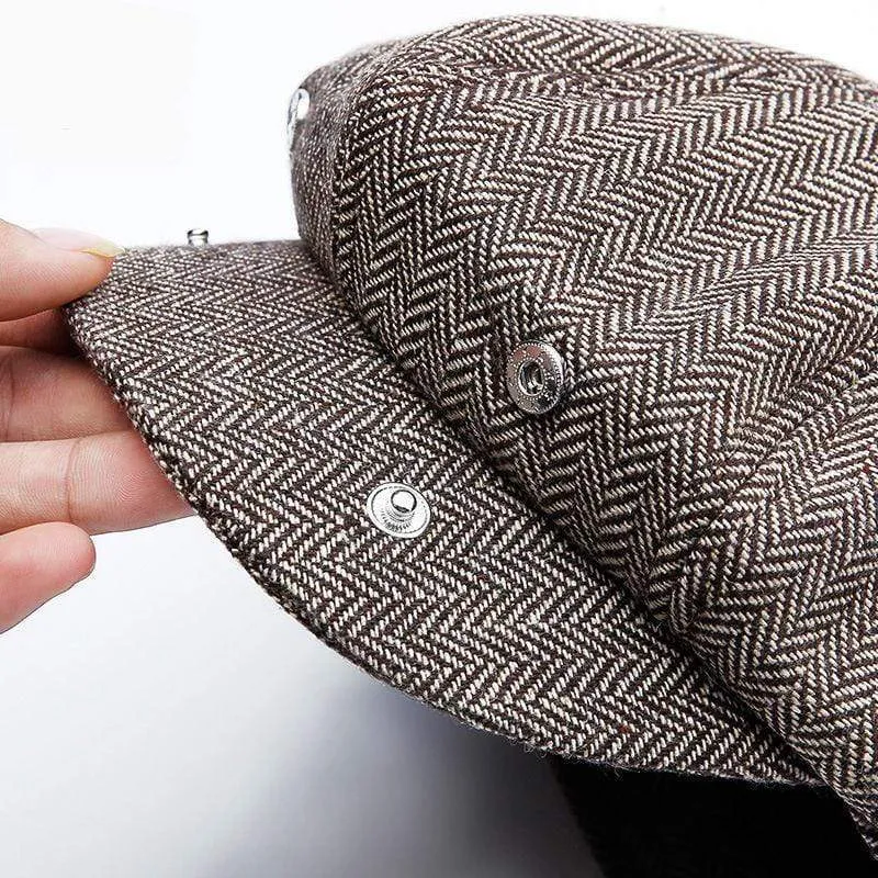 Unisex Herbst Winter Newsboy Caps Männer und Frauen Warm Tweed Achteck Hut für männliche Detektivhüte Retro Flat Caps Chapeau