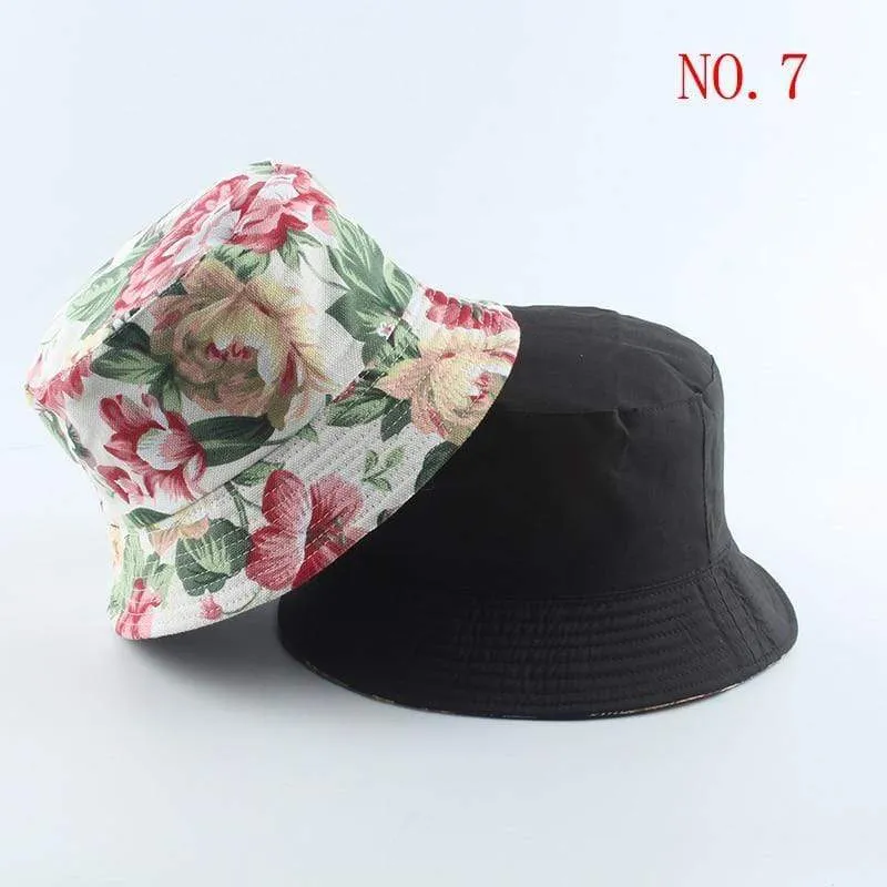Mode Sommer Kokospalme Blume Gedruckt Fisherman Caps Panama Eimer Hut Reversible Gorro Pescador Männer Frauen