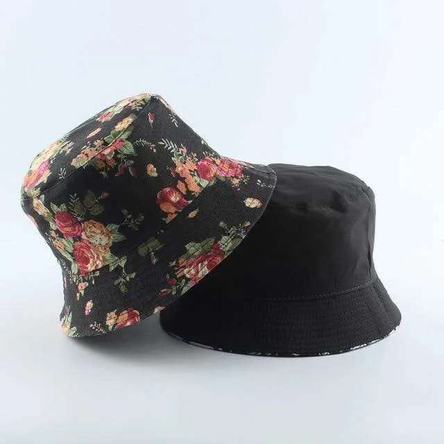 Mode Sommer Kokospalme Blume Gedruckt Fisherman Caps Panama Eimer Hut Reversible Gorro Pescador Männer Frauen