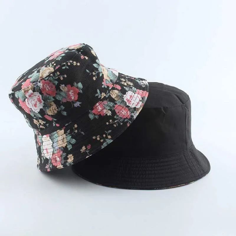 Mode Sommer Kokospalme Blume Gedruckt Fisherman Caps Panama Eimer Hut Reversible Gorro Pescador Männer Frauen