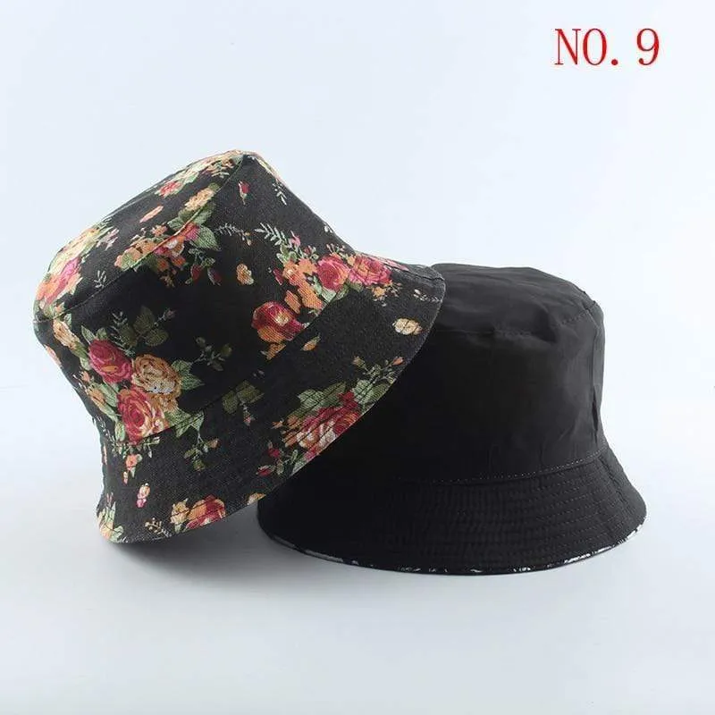 Mode Sommer Kokospalme Blume Gedruckt Fisherman Caps Panama Eimer Hut Reversible Gorro Pescador Männer Frauen
