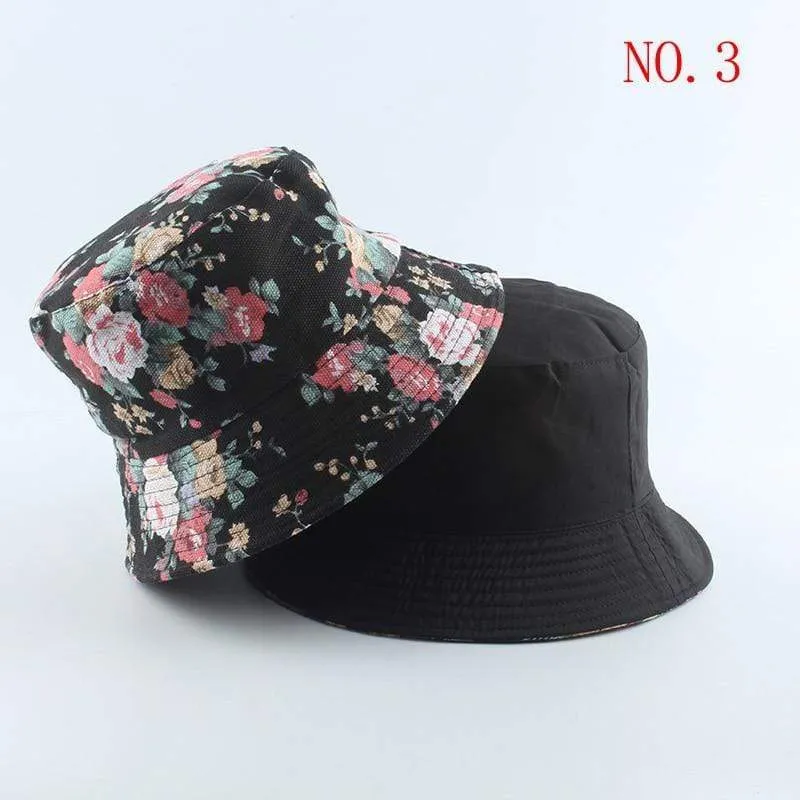 Mode Sommer Kokospalme Blume Gedruckt Fisherman Caps Panama Eimer Hut Reversible Gorro Pescador Männer Frauen