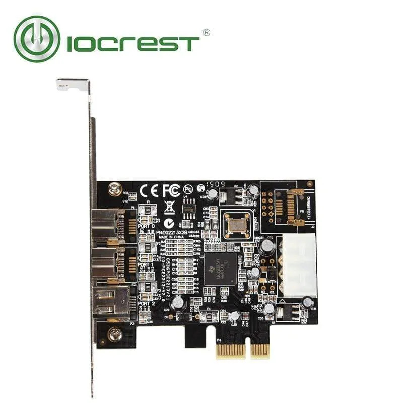 PCI Express 3-Port-Firewire 1394B & 1394A PCIe 1.1 x1-Karte TI XIO2213B-Chipsatz